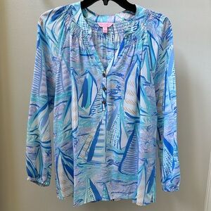 Lilly Pulitzer Elsa Aboat Time Blouse